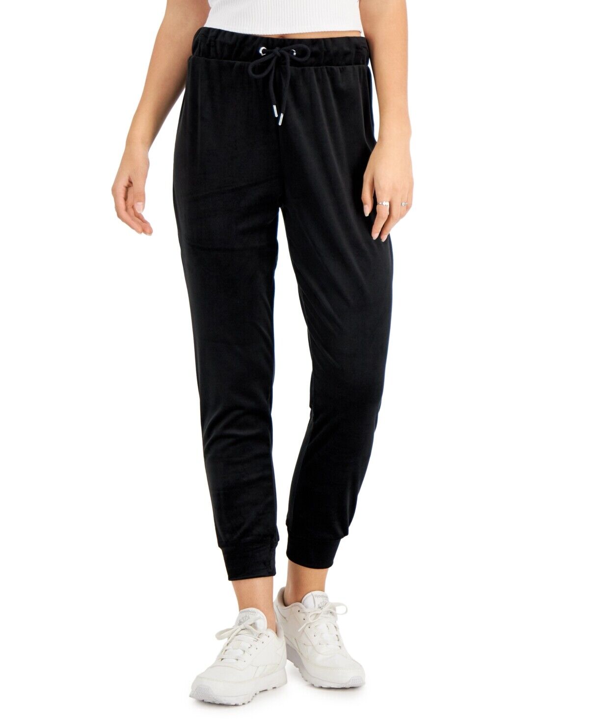 Self Esteem Juniors Velour Rhinestone Jogger  Color Black Size L