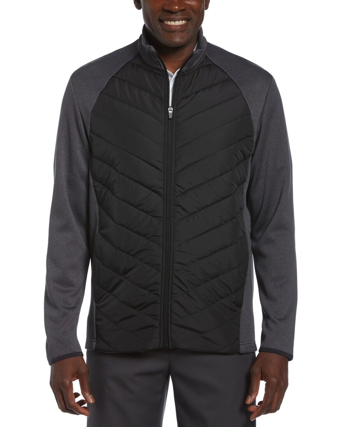 PGA TOUR Men's Hybrid Puffer Jacket  Color Caviar Heather Size S