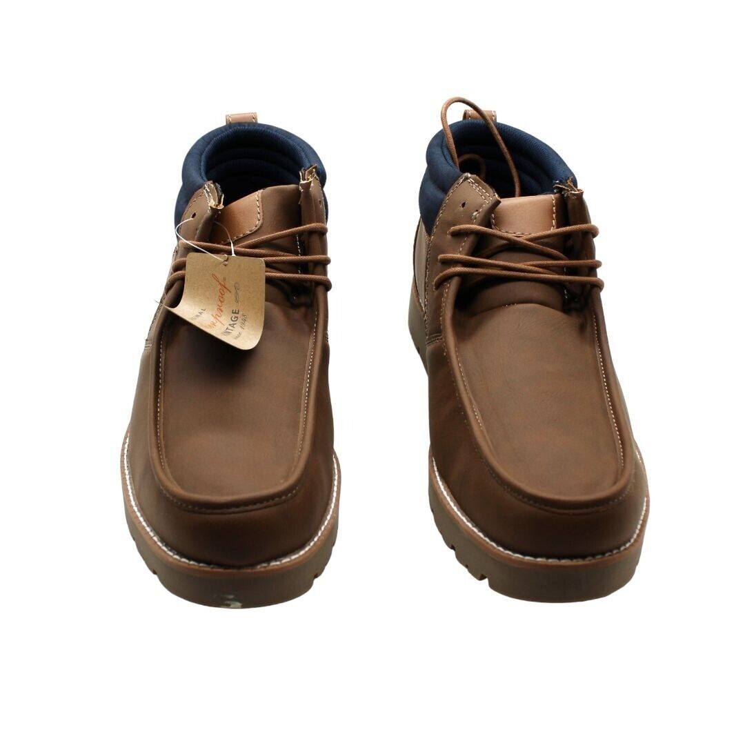 Weatherproof Vintage Men's Faux-Leather Chukka Boot  Color Tan Size 13
