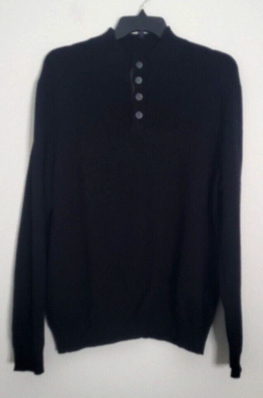 Club Room Men's Ribbed Four-Button Sweater  Color Deep Black Size 2XL