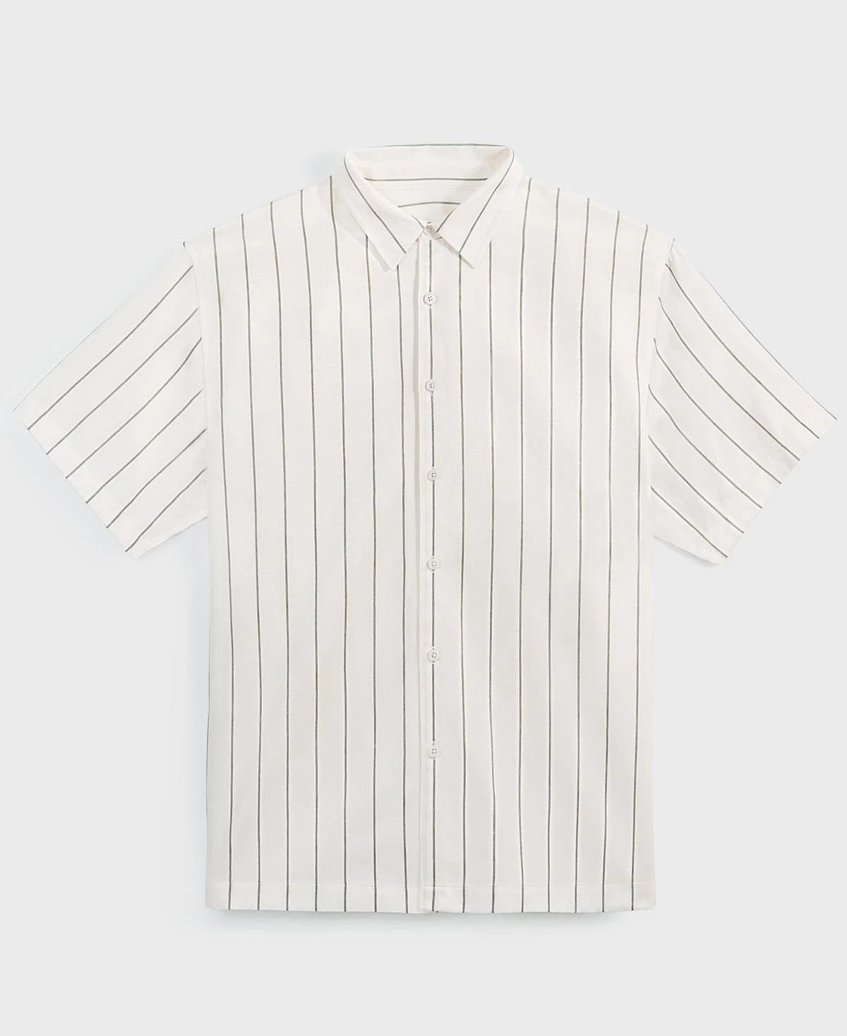 Mode of One Men's Relaxed-Fit Stripe Button Down Shirt  Neo Natural Size L