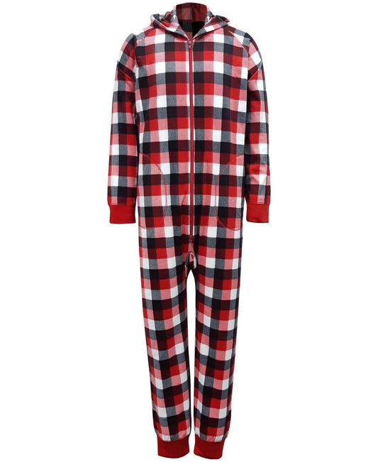 Family Pajamas Men's 1-Pc. Buffalo Check Pajamas  Color Red Size 2XL