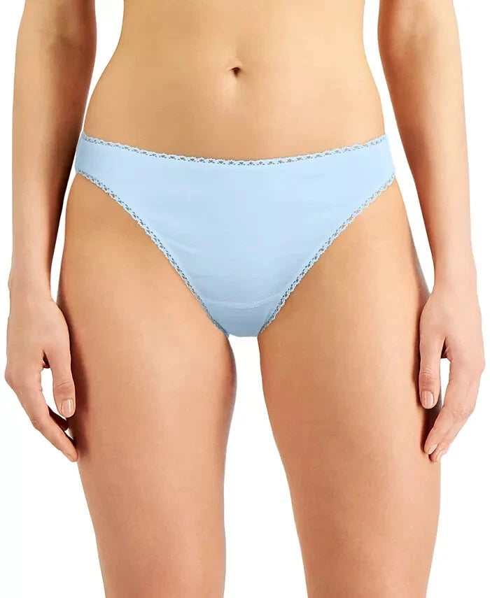 Charter Club Women's Pretty Cotton Bikini Underwear  Airy Blue Size S