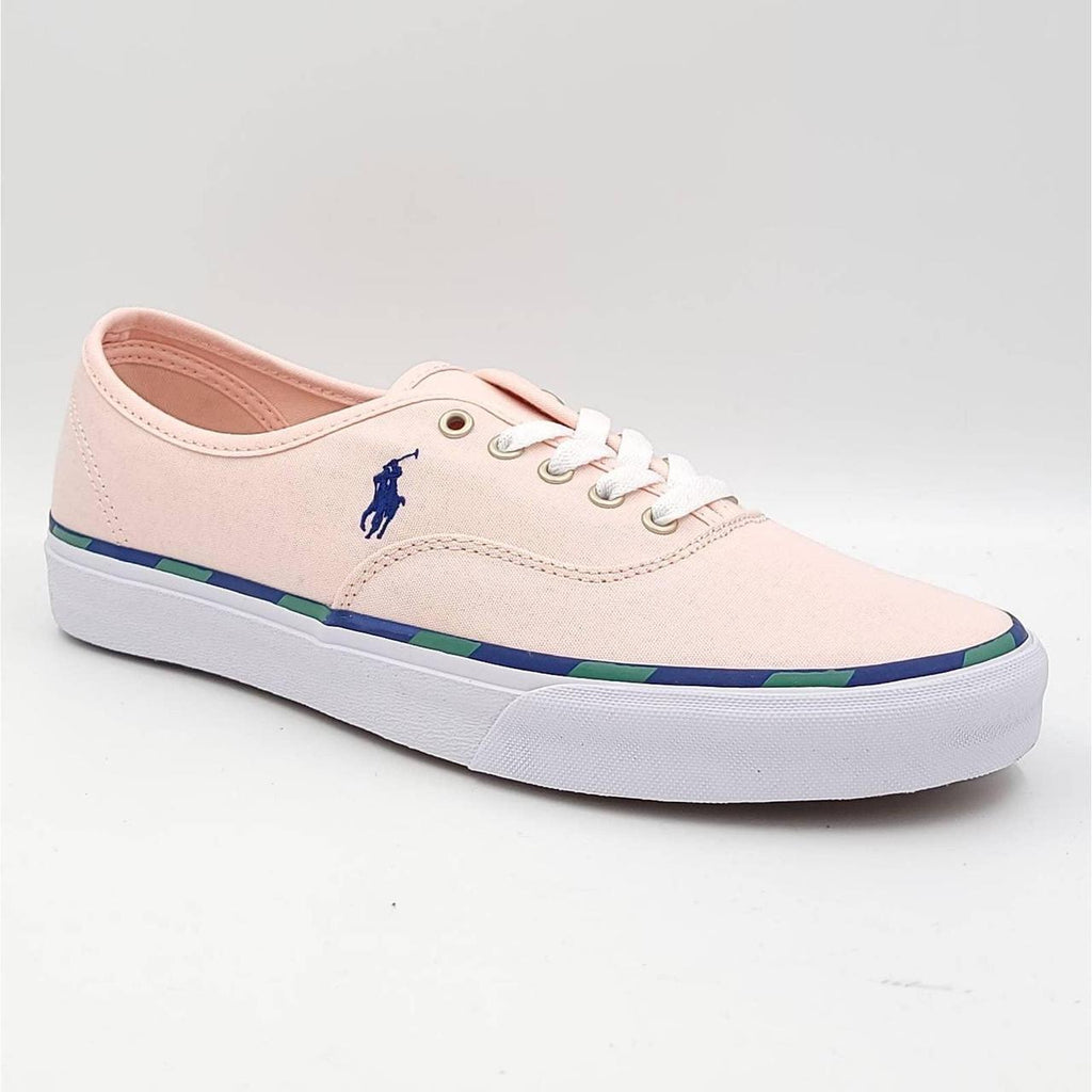 Polo Ralph Lauren Men's Keaton Leather-Trim Canvas Sneaker  Color Carmel Pink Size 11.5