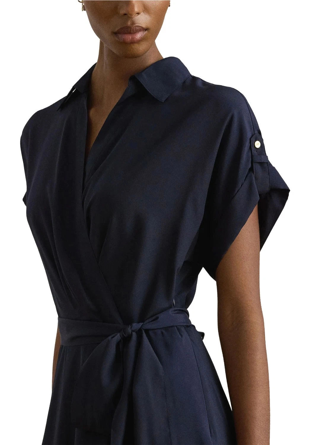 LAUREN RALPH LAUREN Women's Fratillio Short Sleeve Day Dress  Navy Size 8