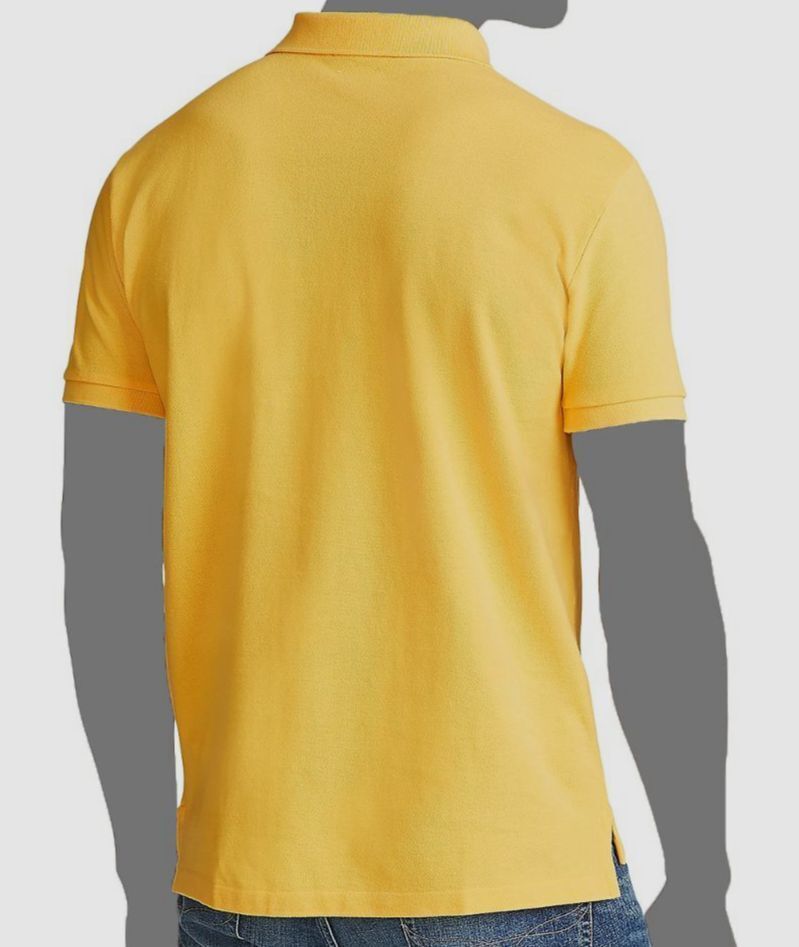 Polo Ralph Lauren Custom Slim-Fit Mesh Polo Shirt  Color Yellow Fin Size L