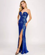 Emerald Sundae Juniors Sequin V-Wire Mermaid Dress  Color Royal Size XS