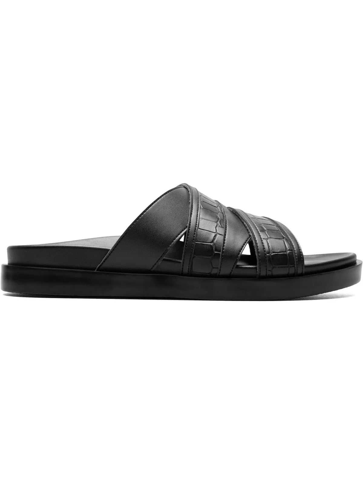 Stacy Adams Men's Mondo Open Toe Slip-On Slide Sandals  Black Size 10