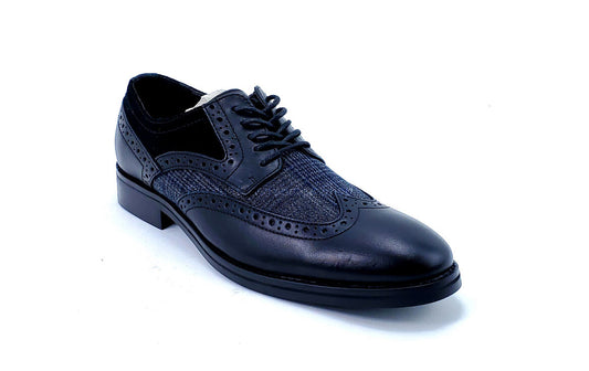 Bar III Men's Oliver Mixed Wingtip Oxford Shoes  Color Black Size 8M