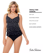 Swim Solutions Galactica Printed Tiered Tankini Top  Galactica Size 8