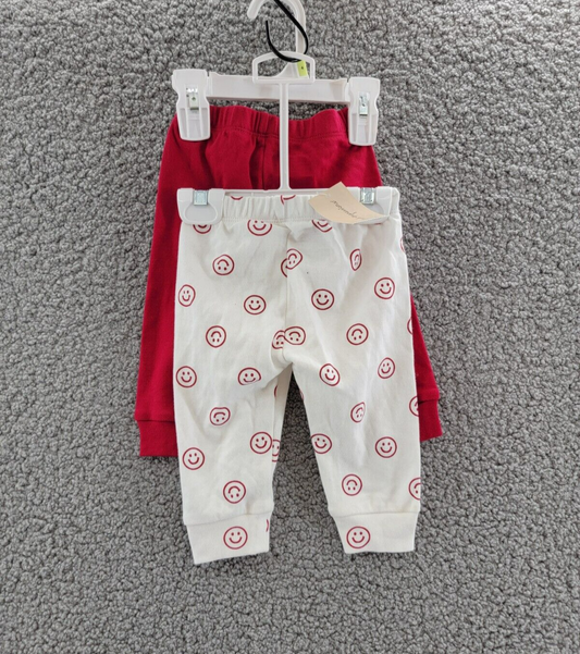 First Impressions Baby Boys/Girls 2-pk Smiley Splash Jogger Pants  Color Angel White Size 3-6 months