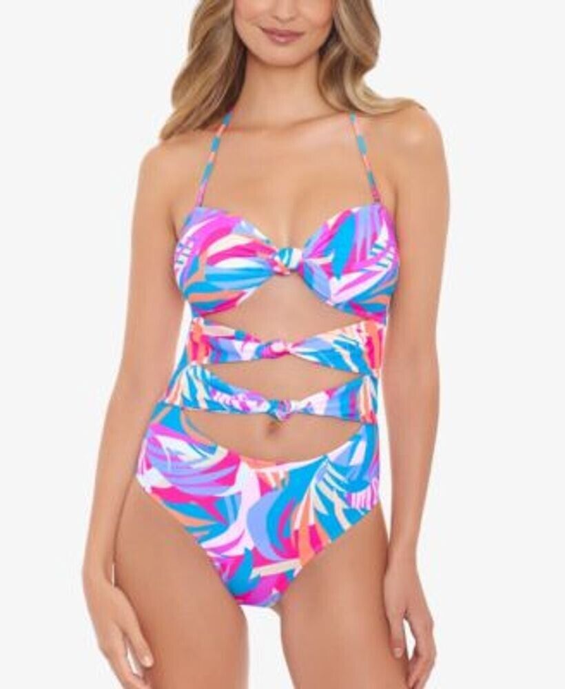 Salt Cove Juniors ropical Breeze Knotted One-Piece Swimsuit  Multicolor Size XS