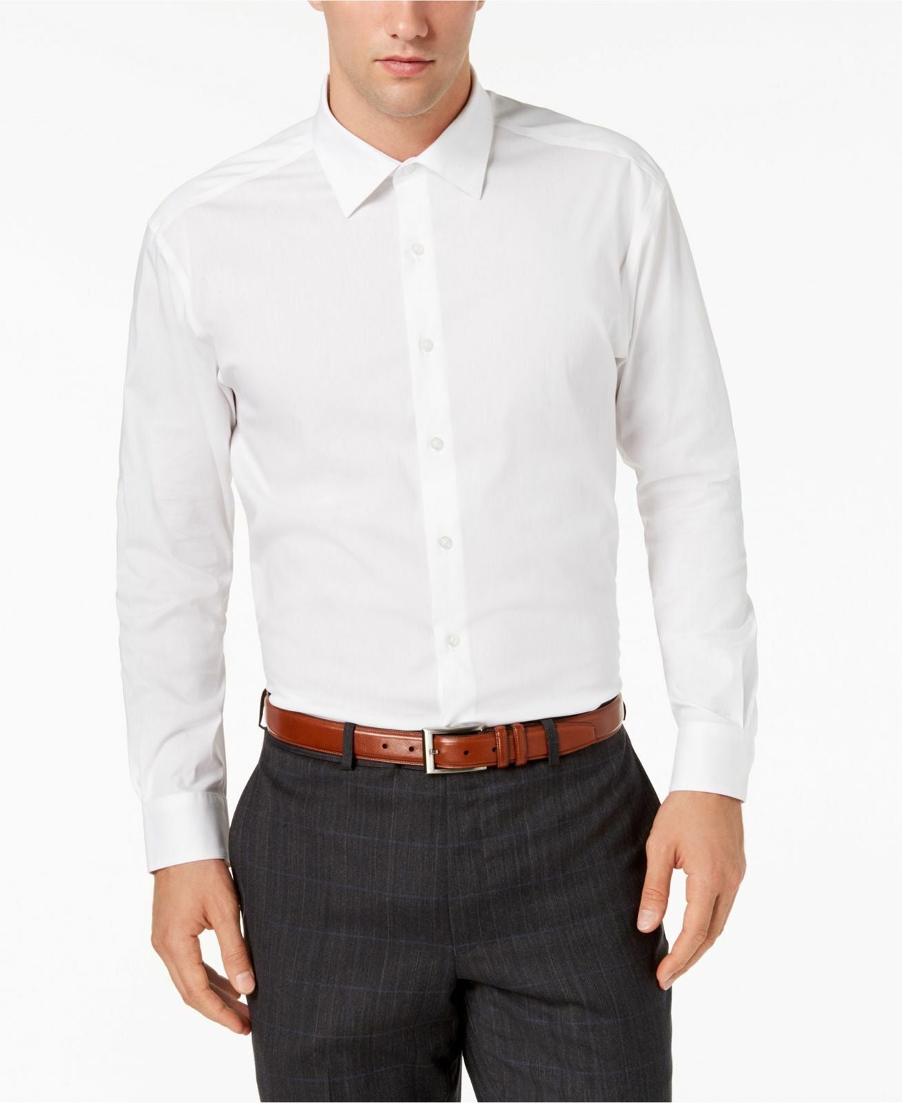 Alfani Men's Slim-Fit Formal Solid Dress Shirt  Color White Size 15/15.5-32/33