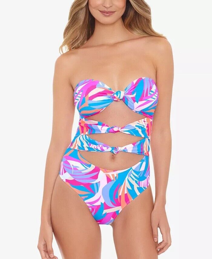 Salt Cove Juniors ropical Breeze Knotted One-Piece Swimsuit  Multicolor Size XS