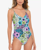 Salt Cove Juniors Blossomed Side-Shirred One-Piece Swimsuit  Multicolor Size S