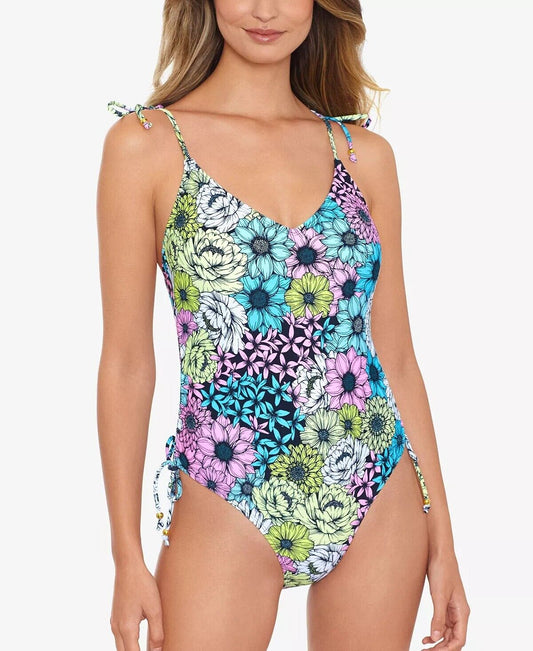 Salt Cove Juniors Blossomed Side-Shirred One-Piece Swimsuit  Multicolor Size S