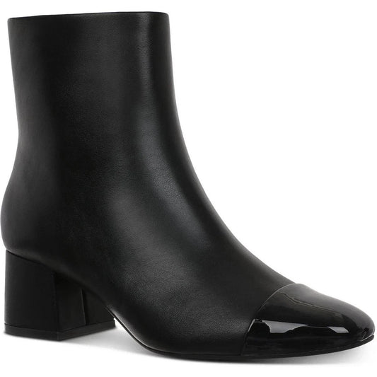 On 34th Women's Janette Cap-Toe Booties  Black Smooth Size 5
