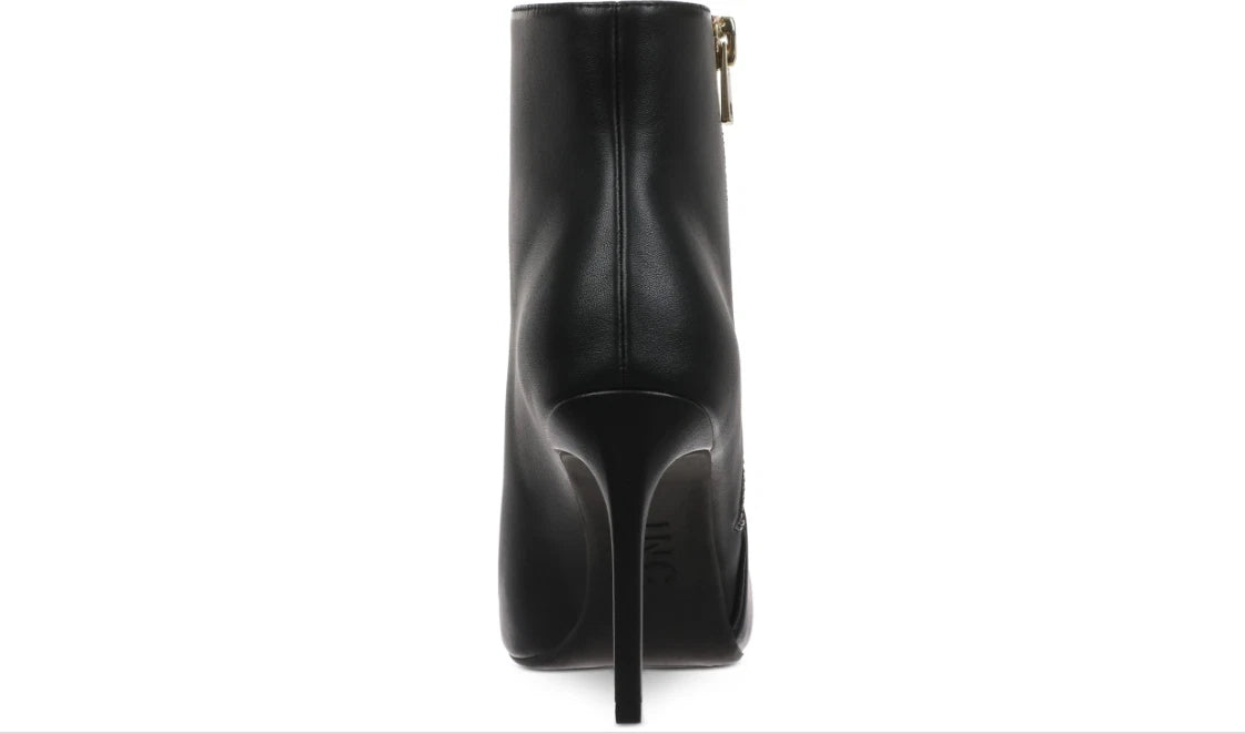 INC International Concepts Women's Sarishaa Zip Booties  Black Smooth Size 10