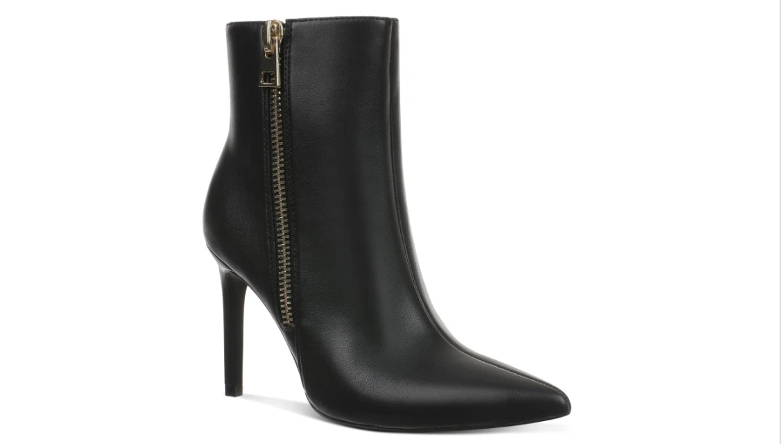 INC International Concepts Women's Sarishaa Zip Booties  Black Smooth Size 10