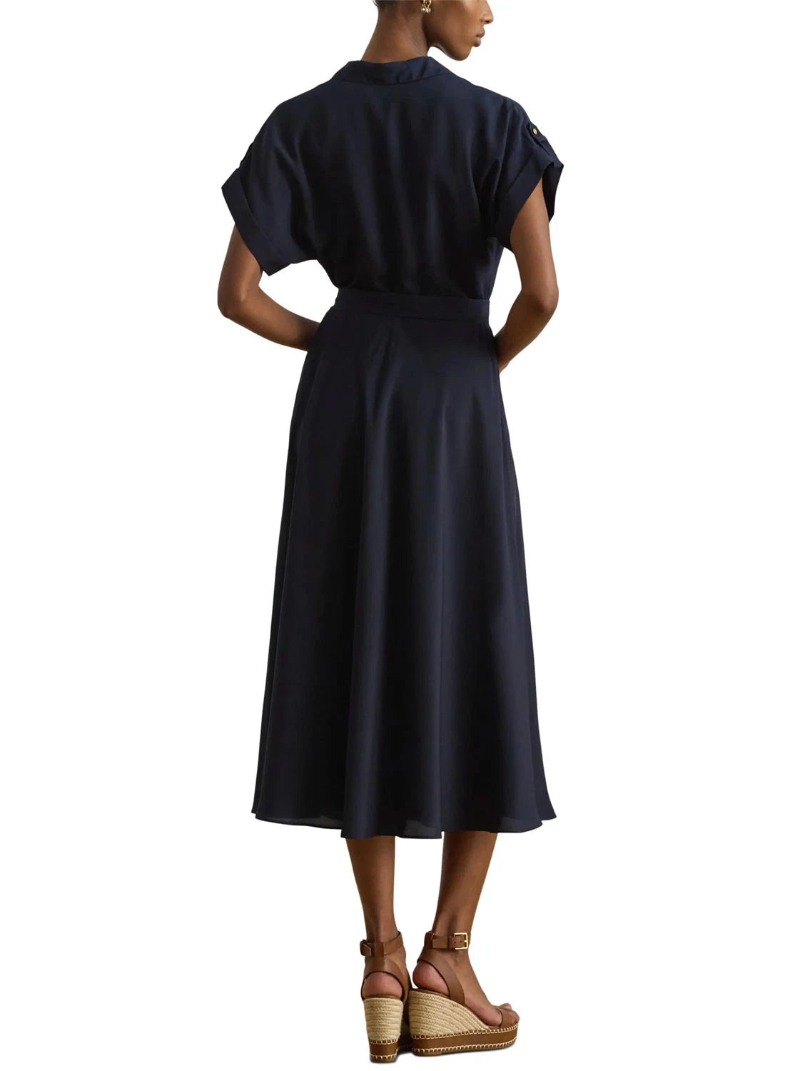 LAUREN RALPH LAUREN Women's Fratillio Short Sleeve Day Dress  Navy Size 8