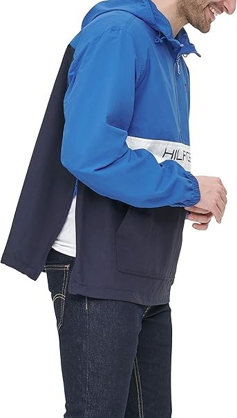 Tommy Hilfiger Men's Performance Taslan Popover Hooded Jacket  Black Size S