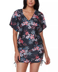 Bar III Tropical Escape Floral-Print Cover-Up  Color Black Multi Size XS