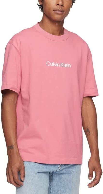 Calvin Klein Men's Logo Graphic T-Shirt  Rapture Rose Size L