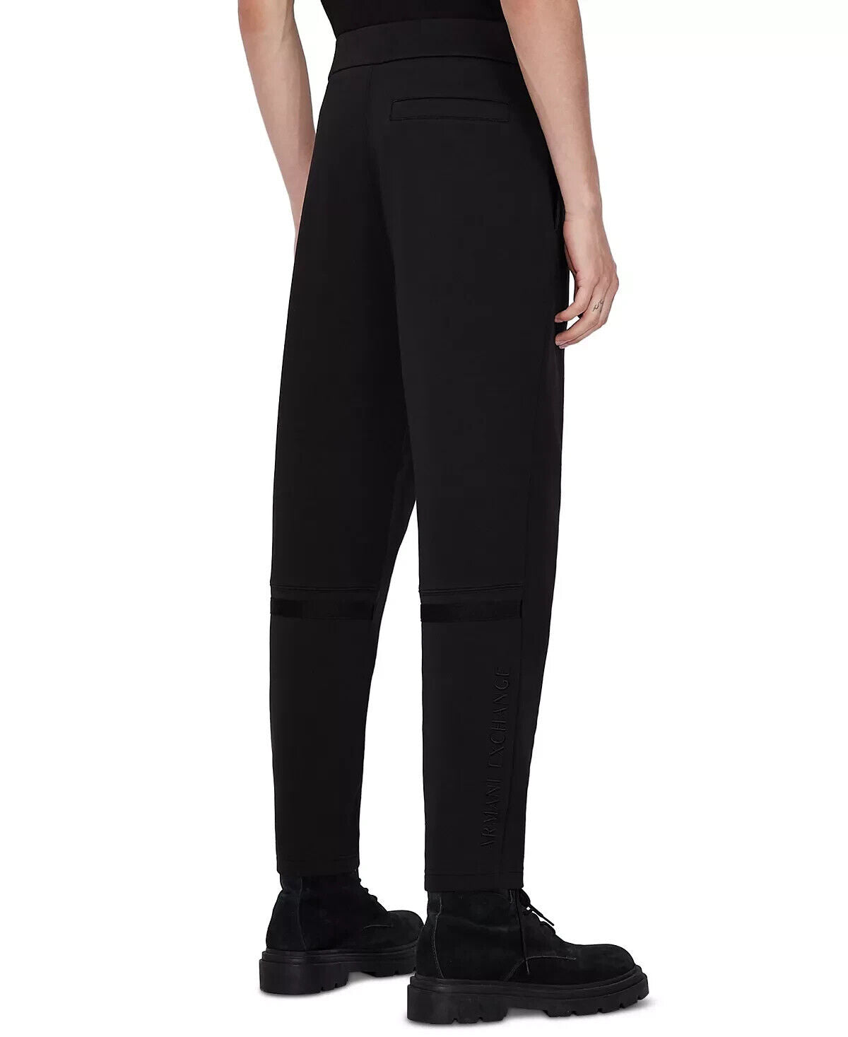 AX Armani Exchange Men's Pieced Tonal Embroidered Logo Sweatpants Color Black Size 2XL