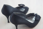 Stuart Weitzman Women's Ringbling Formal Dress Pumps  Black Satin Size 9.5
