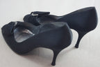Stuart Weitzman Women's Ringbling Formal Dress Pumps  Black Satin Size 9.5