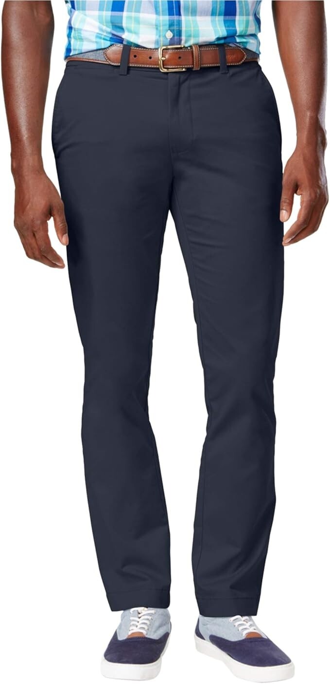 Tommy Hilfiger Men's Slim Fit Stretch Cotton Chino Pants   Navy Blazer W36xL32
