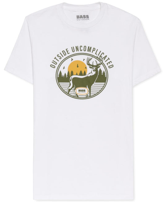 BASS OUTDOOR Men's Uncomplicated Graphic T-Shirt  Color White Size M