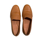 Gentle Souls by Kenneth Cole Women's Eugene Ruffle Leather Closed Toe Slide  Color Cognac Size 10M
