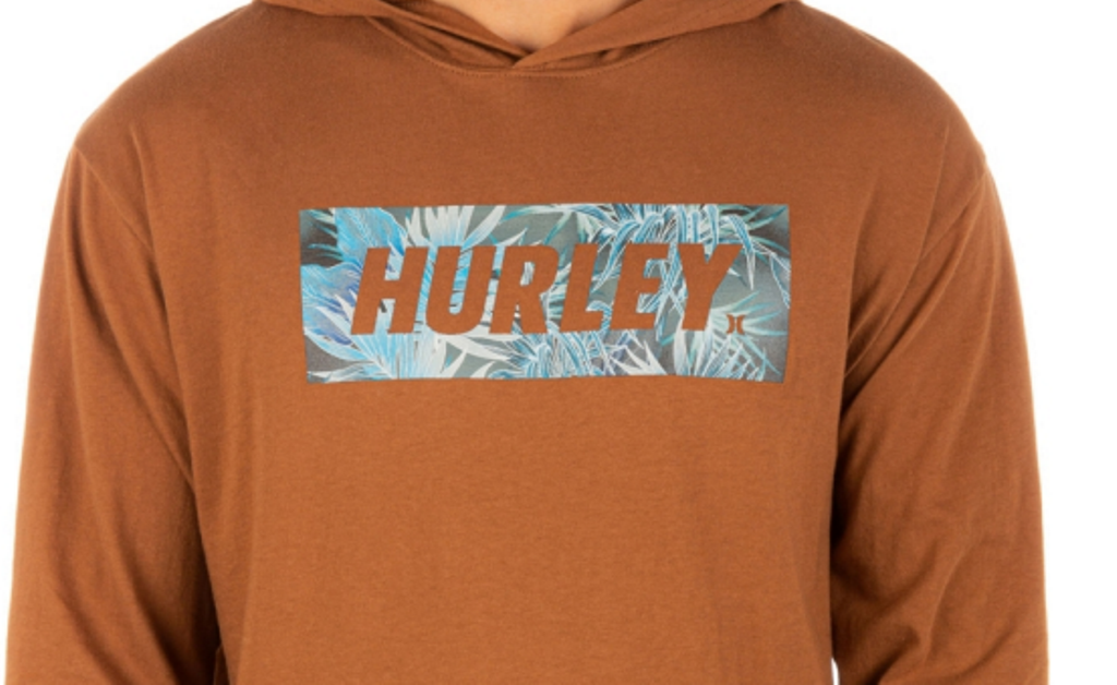 Hurley Men's Fastlane Hooded Long Sleeve T-Shirt  Color Ale Brown Size M