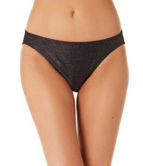 California Waves Juniors Metallic Shine Hipster Bikini Bottoms  Color Black Size L