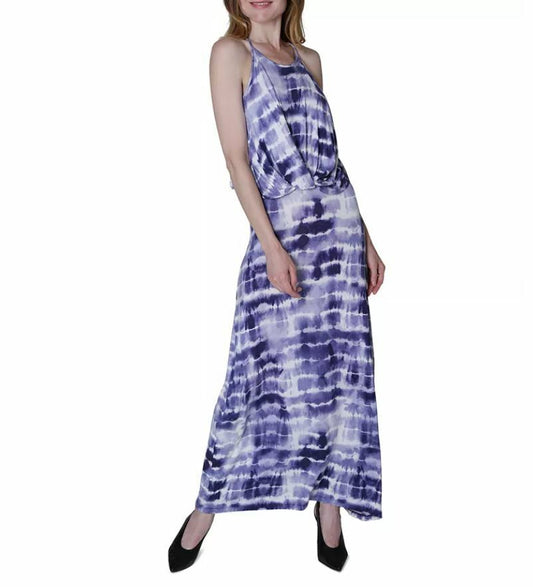 Ultra Flirt Juniors Twist-Front Maxi Dress  Color Tie Dye Wave Size XS