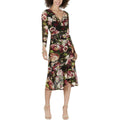 CONNECTED APPAREL Women's Floral Sheer Midi Dress  Color Black Size 10