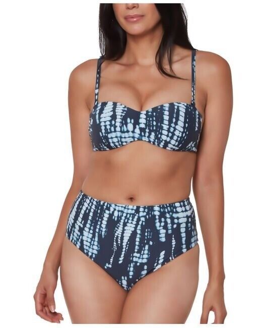Bar III Tie-Dyed High-Rise Bikini Bottoms  Color Ink Well Size M