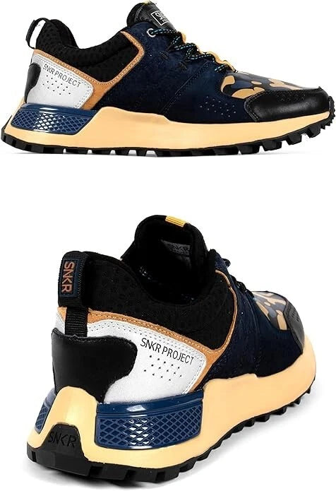 SNKR PROJECT Men’s Duane Sneakers Navy Yellow Size 9