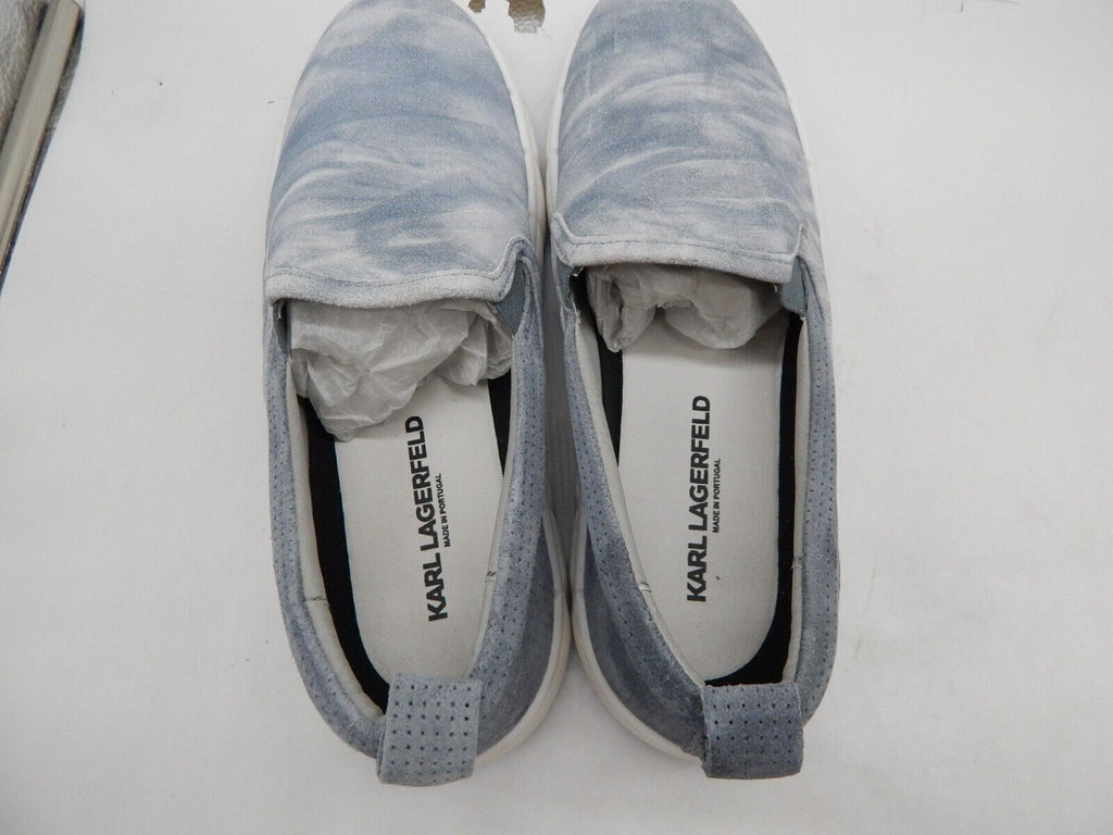KARL LAGERFELD PARIS Men's Tie-Dye Slip-On Sneakers  Blue Leather Size 12M