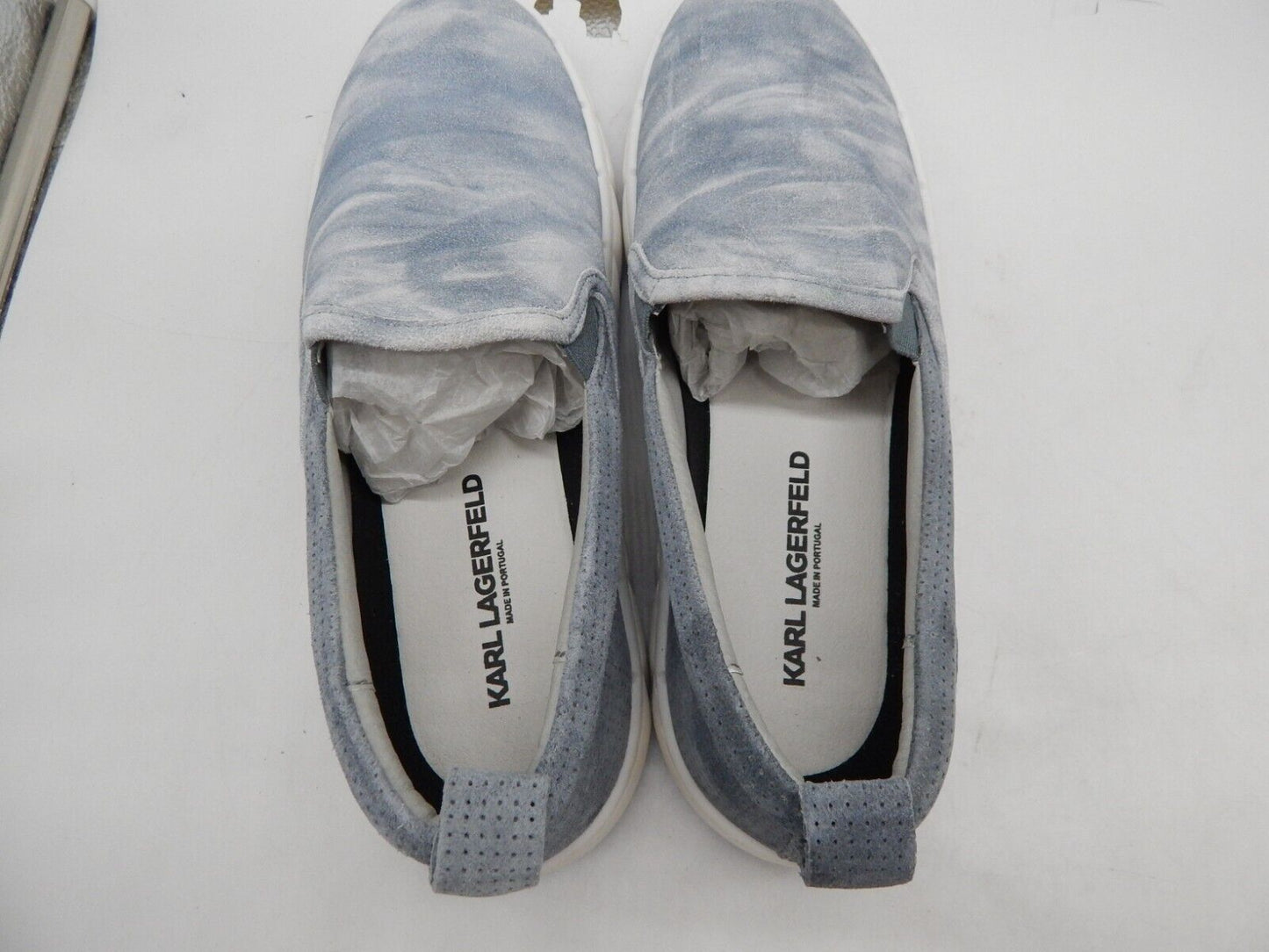 Karl Lagerfeld Paris Men's Tie-Dye Slip-On Sneakers  Color Blue Leather Size 12M