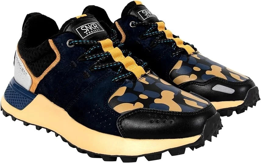SNKR PROJECT Men’s Duane Sneakers Navy Yellow Size 9