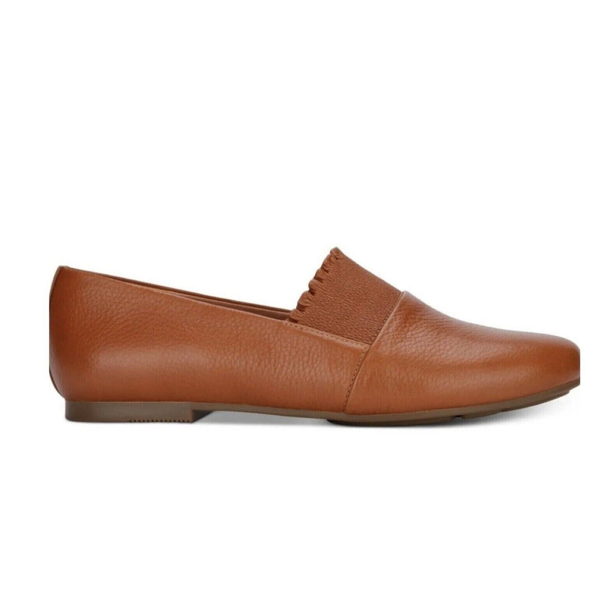 Gentle Souls by Kenneth Cole Women's Eugene Ruffle Leather Closed Toe Slide  Color Cognac Size 10M