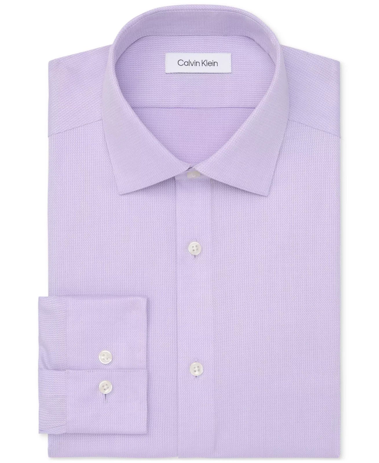 Calvin Klein STEEL+ Men's Slim-Fit Stretch Dress Shirt  Lilac 15.5 34/35