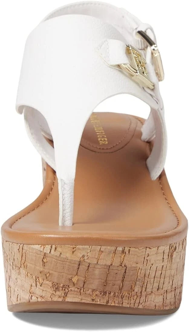 Tommy Hilfiger Women's Vani Wedge Sandal  White Size 8.5