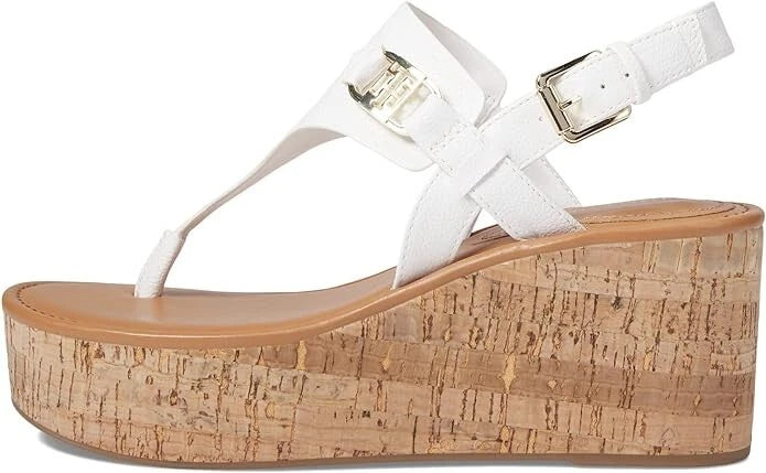Tommy Hilfiger Women's Vani Wedge Sandal  White Size 8.5