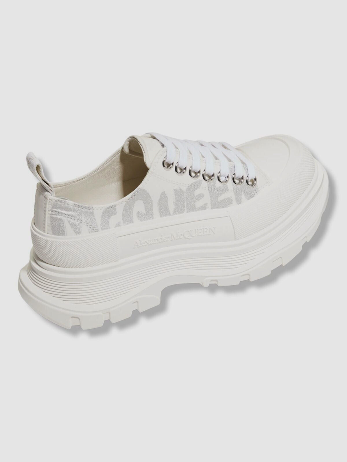Alexander McQueen Tread Slick Lace-Up Sneakers  Color Optic White Size EU 40C/US 9
