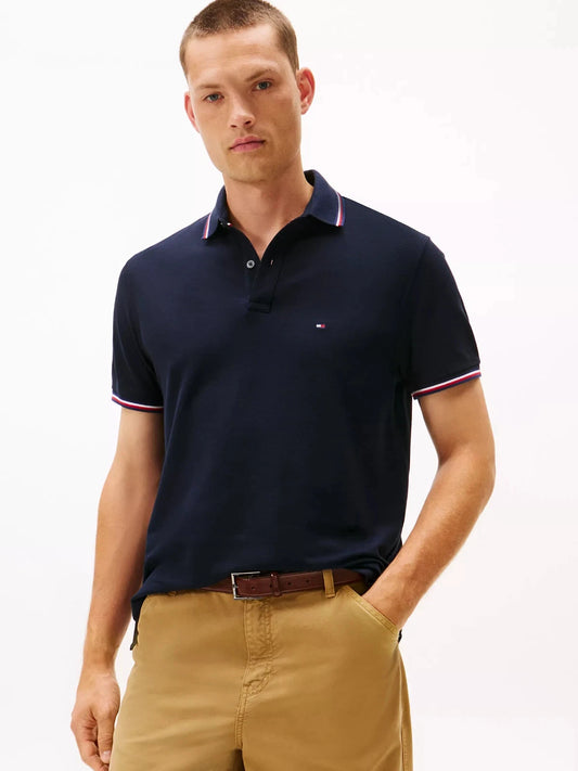 Tommy Hilfiger Men's 1985 Slim-Fit Tommy Wicking Polo  Desert Sky Size M