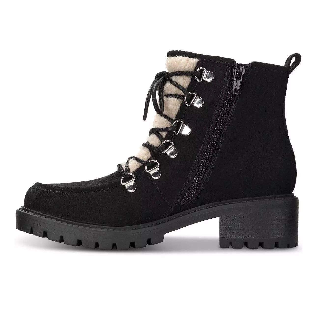 Sun + Stone Women's Quiinn Lace-Up Lug Booties  Color Peanut Micro Size 7.5M