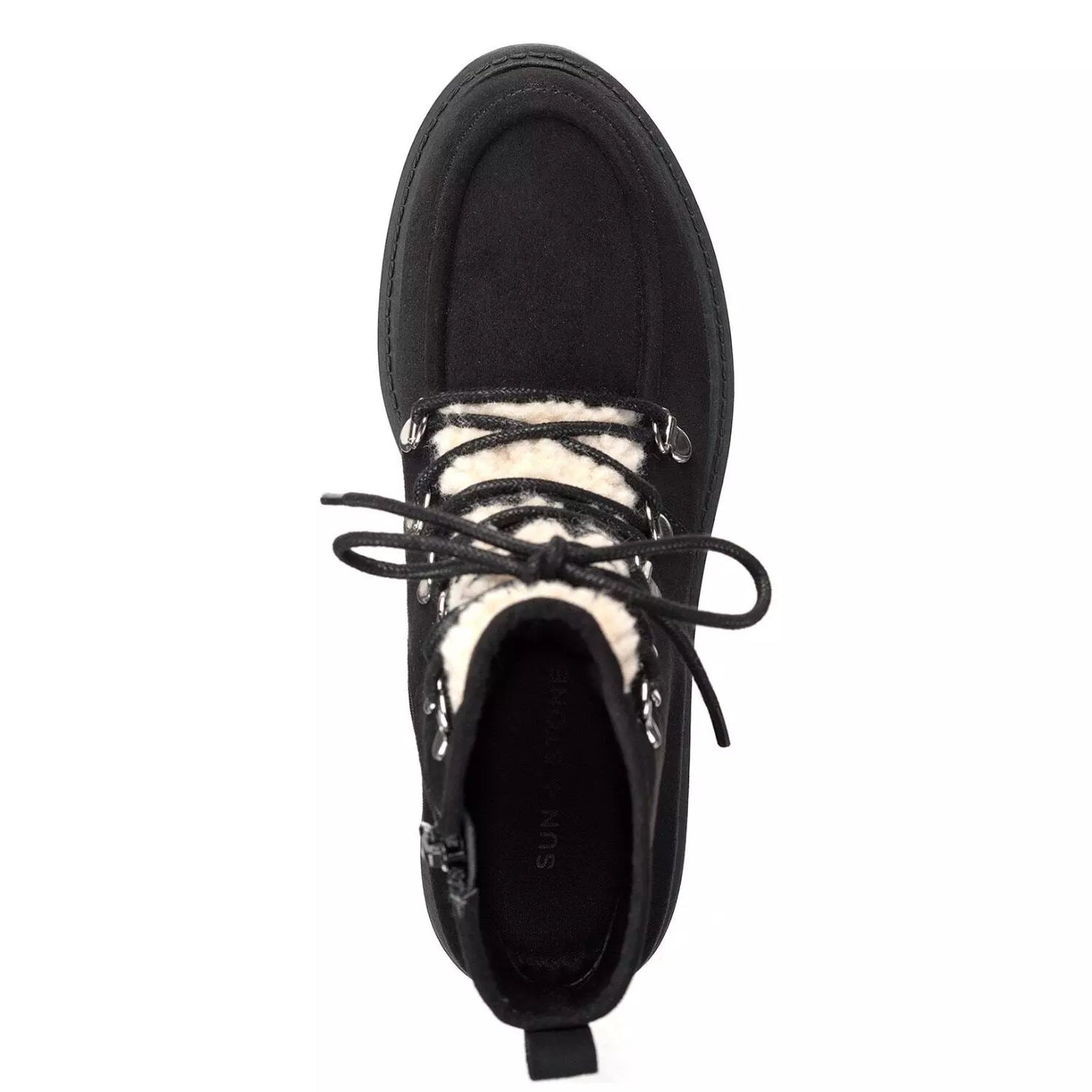 Sun + Stone Women's Quiinn Lace-Up Lug Booties  Color Peanut Micro Size 7.5M